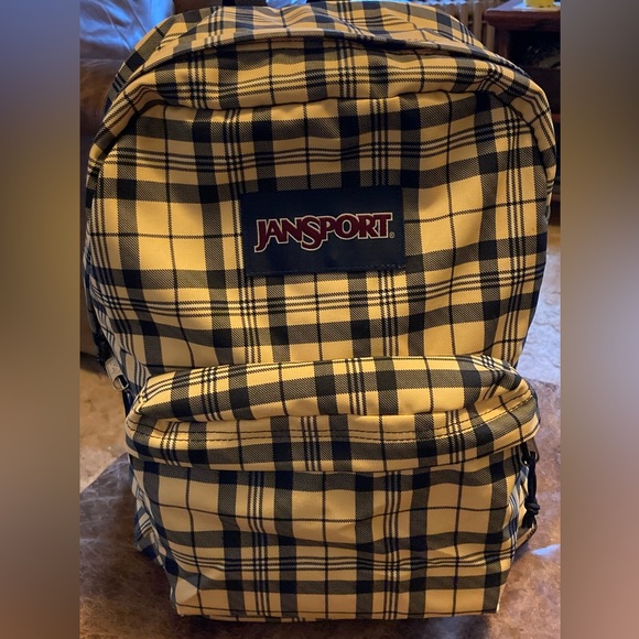 Jansport Bags Nwot Jansport Yellow Plaid Backpack 47 Poshmark